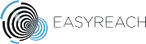 Black and blue Colored Logo of EasyReach with a circular design and text